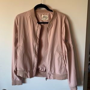 Baby pink lightweight bomber jacket